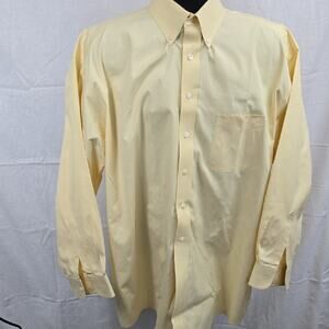 💛 Gold Label Roundtree & Yorke Yellow Dress Shirt 18-34 Cotton